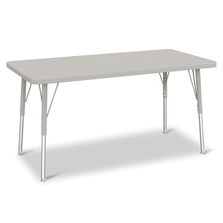 Jonti-Craft Berries Rectangle Activity Table, 24 in. x 48 in., A-height, Freckled Gray/Gray/Gray 6403JCA000